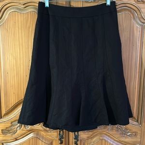 Ann Taylor Loft black linen/rayon tulip hem skirt❤️